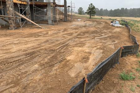 Clik to view full size Silt fence installed and maintained in Monument, Colorado