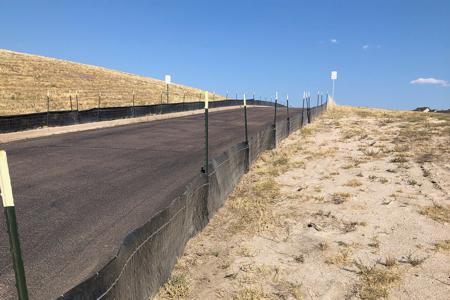 Clik to view full size Wired back silt fence installed in Monument, Colorado