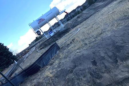Clik to view full size Installed wired back silt fence in Monument, Colorado for a new housing site
