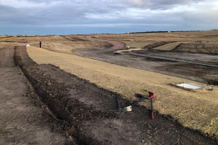 Clik to view full size Installed erosion control blanket in Colorado Springs