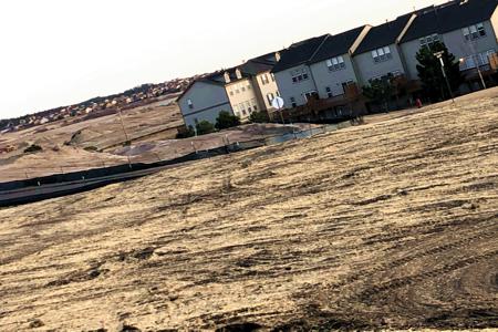 Erosion control in Monument, Colorado. Straw crimping is way to minimize the erosion while waiting for the seed to germinate. Also, installed the silt fence.