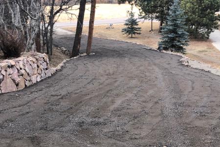 Clik to view full size Installed a crushed asphalt driveway in Monument, Colorado