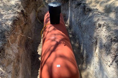 Clik to view full size Installed a 1000 gallon in ground propane tank for a new garage in Black Forest, Colorado