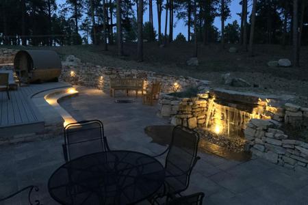 Siloam stone retaining wall in Perry Park Colorado 