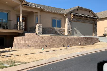 Click to view full size Segmental retaining wall built at a home in Monument, Colorado