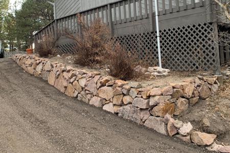 Click to view full size Boulder retaining wall in Monument, Colorado