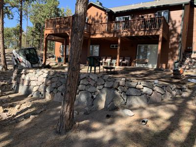 Boulder retaining at a home in Monument Colorado